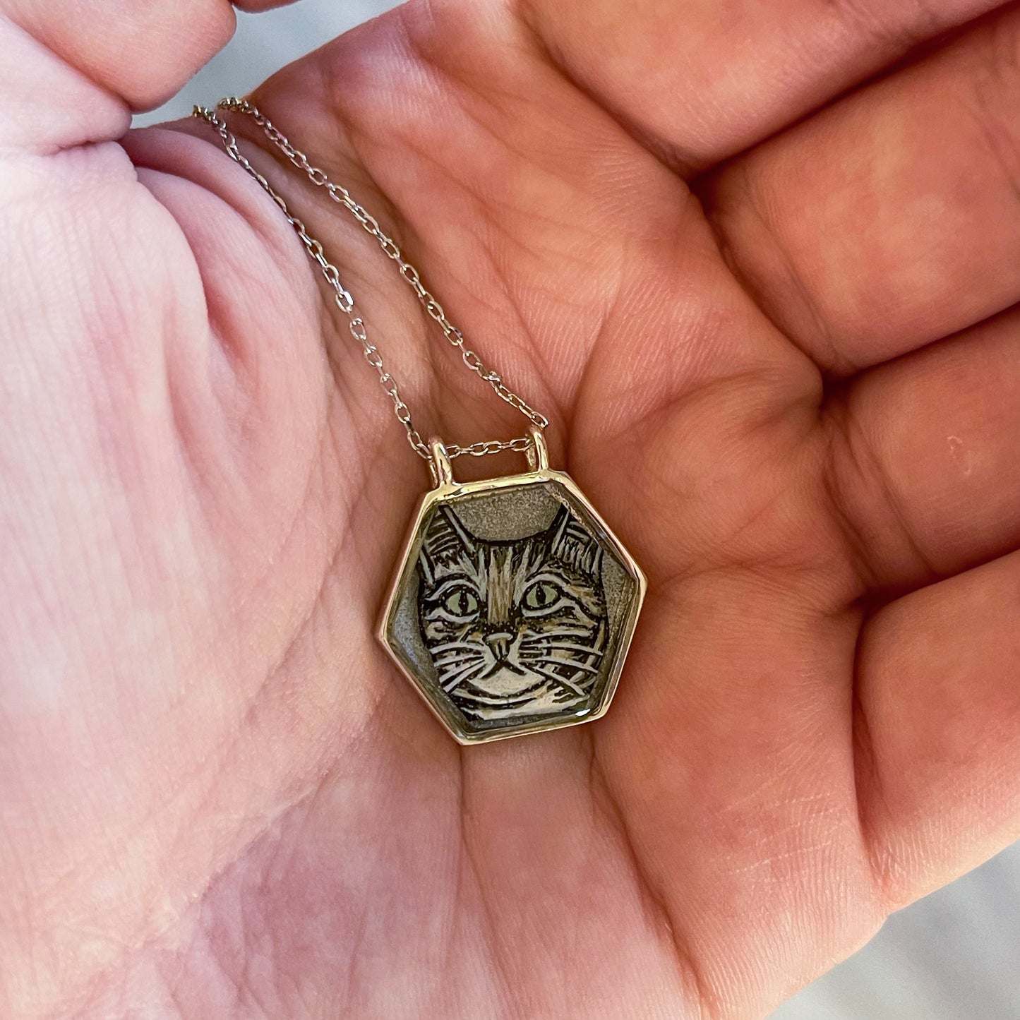 Custom Pet Portrait Sterling Silver Necklace